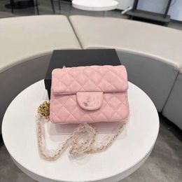 Wallte 80% 2024 Korean Wholesale Women's New Luxury Factory Single Red Retail Bag Shoulder Shop Net Trend Crossbody Diamond Lattice Embroidery Square pink purse