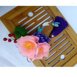 Party Supplies Japanese Style Headdress Women Kimono Accessories Hair Decoration Simulation Flower Tassel Clip Spring