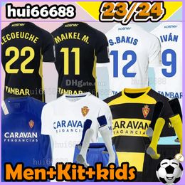 23/24 Real Zaragoza soccer jerseys ZAPATER JAVI ROS ALEJANDRO Zapater MIGUEL2023 2024 POMBO SHINJI KAGAWA GUTI JAVI ROS KAGAWA men kit kids football shirt