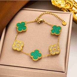 Charm Bracelets 18K Gold Plated Luxury Designer Charm Four-leaf Cr Designer Jewelry Elegant Mother-of-Pearl s For Women High Quality Jewelry L46