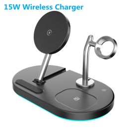 Chargers 4 in 1 Fast Wireless Charger 15W For iPhone 12 11 X XR Watch Qi Wireless Chargers for Samsung Galaxy Xiaomi Huawei Fast Charging