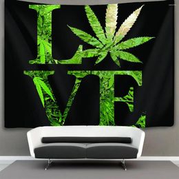 Tapestries LOVE Leaf Wall Tapestry Hippie Art Home Decor For Bedroom Living Room Dorm
