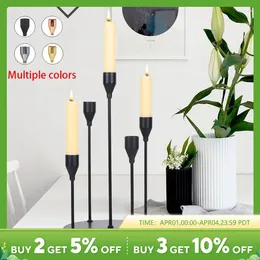 Candle Holders 1PC Metal Electroplated Candlestick Light Luxury Nordic Wedding Party Candlelight Dinner Table Decoration