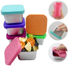 Storage Bottles Sauce Cup Leakproof Portable Stainless Steel Food Container With Silicone Lid For Office Travel