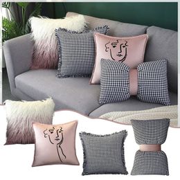 Kids Silk Pillowcase Hair Silk Pink Group Pillowcase Long Hair Decorative Couch Pillows for Living Room Silky Satin Pillowcase 240401