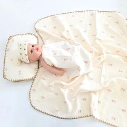 Blankets RIRI 4-layer Swaddle Blanket Cotton Muslin For Girls & Boys Baby Receiving Swaddles Born Infant Gift