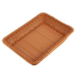 Dinnerware Sets Hamper Woven Basket Wicker Desktop Organizer Bamboo Simulation Rattan Storage Bread