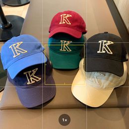 K-letter Baseball Women, Spring/summer, Casual Versatile Big Headed Hat, Korean Version Instagram Trendy Face, Small Duck Tongue Hat for Men 15