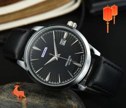 Popular Mens Three Stiches Stopwatch Watches Simple Dial Leather Strap Clock Quartz Movement Chronograph Business Leisure Bracelet Watch Montre de luxe Gifts