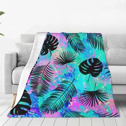 Blankets Palm Silhouette Pattern Soft Fleece Throw Blanket Warm Cozy For All Seasons Comfy Microfiber Couch Sofa Bed 40"x30"