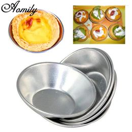 Baking Moulds Aomily 6pcs/Set Homemade Eggs Tarts Mold Aluminum Alloy Mini Pie Quiche Pan Cookies Pudding Mould DIY Tools