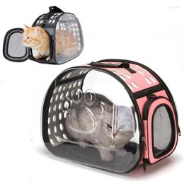 Transportadores de transportadoras de gatos Transporte de gaiola de gaiola para cães Pet Pet Portable Breatable transparente para gatos