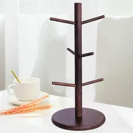 Liquid Soap Dispenser Coffee Mug Holder Tree Organiser Station With 6 Hooks Bamboo Holders For Counter