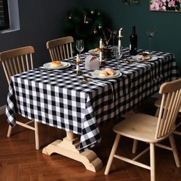 Table Cloth Christmas Tablecloth Rectangular Red Black Plaid Yarn-dyed Dining For Party Weddings Home Decoration Cover