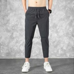 Pants Korean Ice Silk MenS Summer Thin Fashion Brand Loose And Versatile Quick Dry Casual Pants 9Point Sports Trousers Boy