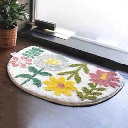 Carpets Bathroom Rugs Shower Thick Non-slip Semicircle Floor Mat Boho Flower Cartoon Panda Pattern For Kitchen Bedroom