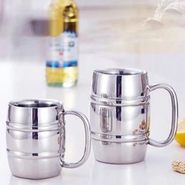 Mugs Stainless Steel Drinking Mug With Handle Reusable Water Tumblers Shatterproof Cups For Parties Outdoor Activities