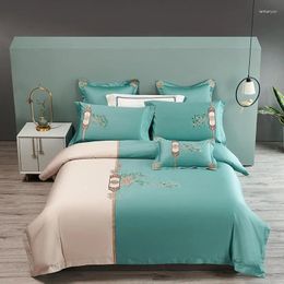 Bedding Sets Luxury Egyptian Cotton Set Neoclassical Chic Embroidered Duvet Cover 4pc Quilt Bed Sheets And Pillowcases