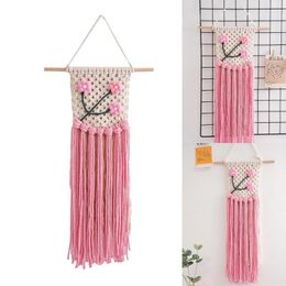 Tapestries Hand-woven Macrame Wall Hanging Tapestry With Tassels Flower Bohemian Decoration Grils Bedroom Dorm Wedding Background Y5GB