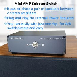 Amplifier 2 to 1 loudspeaker Control Combiner Box 2Way Audio Amplifier Speaker Selector Switch box SOLUPEAK P2pro Upgrade OCC HIFI versi