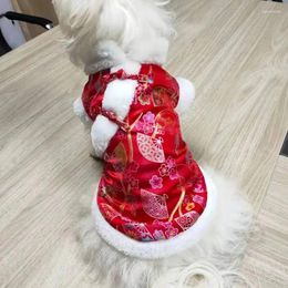 Dog Apparel Chinese Year Pet Clothes Tang Suit Cat Chihuahua Yorkie Poodle Bichon Schnauzer Coat Puppy Jacket Costume