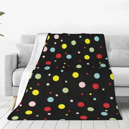 Blankets Colorful Dots Soft Fleece Throw Blanket Warm And Cozy For All Seasons Comfy Microfiber Couch Sofa Bed 40"x30"