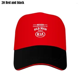 Ball Caps Kia Motors Never Underestimate An Old Man Mens Custom Hat Sunscreen One Size Black Summer Men'S Fashion Bill Comfortable