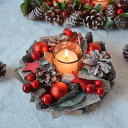 Candle Holders Vintage Pinecone Holder Christmas Home Candlelight Dinner Decoration Ornament Restaurant Ambiance Mugs
