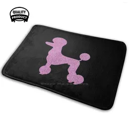 Carpets Poodle Dog Art Decorative Pink Glitter Gift For Lady Comfortable Door Mat Rug Carpet Cushion Girl