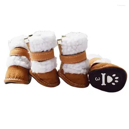 Dog Apparel 4pcs Warm Pet Shoes For Small Dogs Non-slip Waterproof Cat Snow Boots Chihuahua Shih Tzu Super Winter Boot