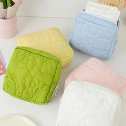 Storage Bags Polyester Cotton Period Bag Portable Square Flower Design Mini Purse Travel
