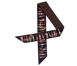 H Brand 100cm5cm People Human Printed Bag Strap Small Scarf Women Twill Silk Scarf Headband Long Scarves Bag Accessories Ribbon7267861