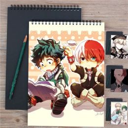 Notebooks My Hero Academia Anime Notebooks Todoroki Shoto Midoriya Izuku A4 Sketchbook Student Stationery for Draw Child School Supplies