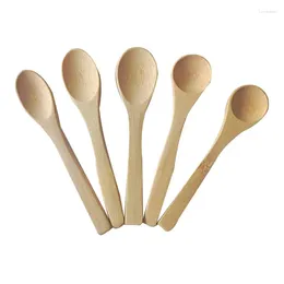 Spoons 1PCS Natural Bamboo Straight Handle Spoon Honey Ice Cream Flavouring Kitchen Supplies