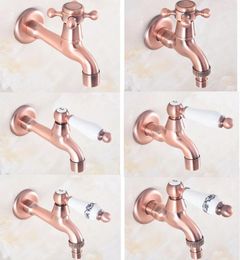 Bathroom Sink Faucets Antique Red Copper Wall Mount Mop Pool Faucet /Garden Water Tap / Laundry Taps Washing Machine