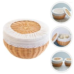 Dinnerware Sets Storage Basket Serving Tray Water Hyacinth Bowl Cloth Delicate Wicker Woven