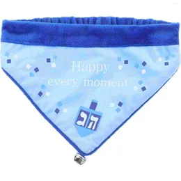 Dog Apparel Scarf Decor Happy Hanukkah Bib Puppy Collar The Bell Bandana Metal Cat Pet Bibs