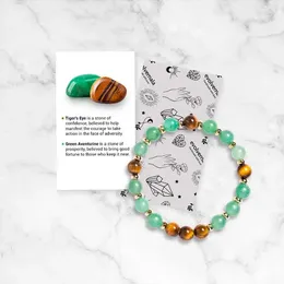 Link Bracelets Real Natural Agate Bracelet Women Green Aventurine Tiger Eyes Volcanic Stone Crystal Femme Lady Gift