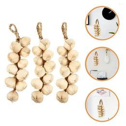 Decorative Flowers 3 Pcs Simulated Vegetable Skewers Garlic Hanging Decor Chinese Style Fake Vegetables Foam