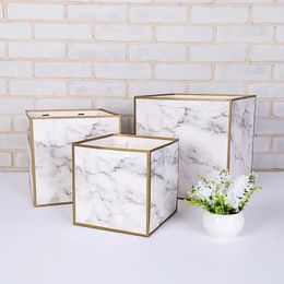 Gift Wrap Marble Bag Square Birthday Cake Packaging Flowers Portable Bags