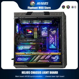 Cases Mod Pc Case Panel Rgb Lighting Board Backplate for Asus Rog Strix Helios Case,support M/b Sync,5v Argb Uv Mirror Customization