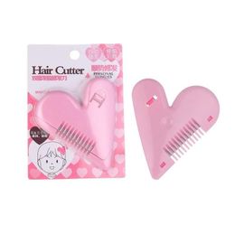 Hair Scissors Trimming Artefact Trimmer Peach Heart Double-Sided Comb Bangs Self-Service Cute And Portable Drop Delivery Products Ca Dhvcx