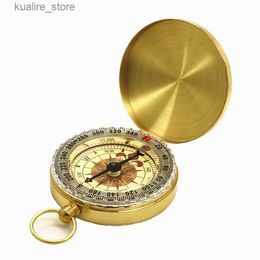 Pocket Watches Pure Copper clamshell outdoor luminous metal pocket compass needle L240402