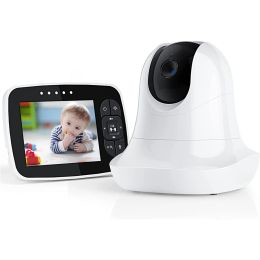 Monitors 3.5inch LCD Baby Monitor Nanny Security Camera 2X Zoom Wide Angle Rotation Indoor Camera Night Vision VOX Function Timer Alarm