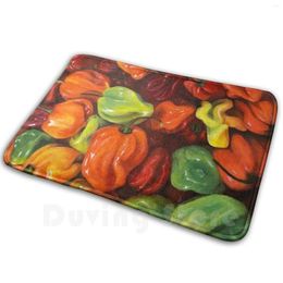 Carpets I Love Peppers Painting Mat Rug Carpet Anti-Slip Floor Mats Bedroom Veggies Vegetables Vegetarian Vegan Keyma