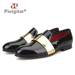 Casual Shoes Handmade Men Leather Loafers With Gold Patent Buckle International Fashion Party And Wedding Dress Men's Flats