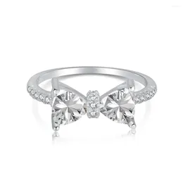 Cluster Rings S925 Silver Ring Niche Light Luxury Heart-shaped Zircon Fashion Ins Versatile Jewellery