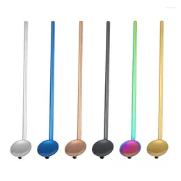 Drinking Straws Washable Bar Tool Accessories Long Handle Stainless Steel Straw Spoon Reusable Tea Coffee Tools With Brush 10set/lot