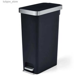 Waste Bins Better Homes Gardens 10.5 Gallon Trash Can Plastic Slim Step On Kitchen Trash Can Black L46