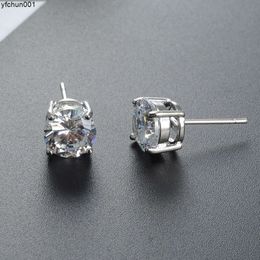 Yiwu Small Jewelry Four Claw Zircon Earrings Double Layer Fashion Earring